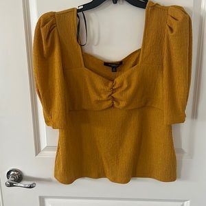 Marc New York mustard yellow stretch top
